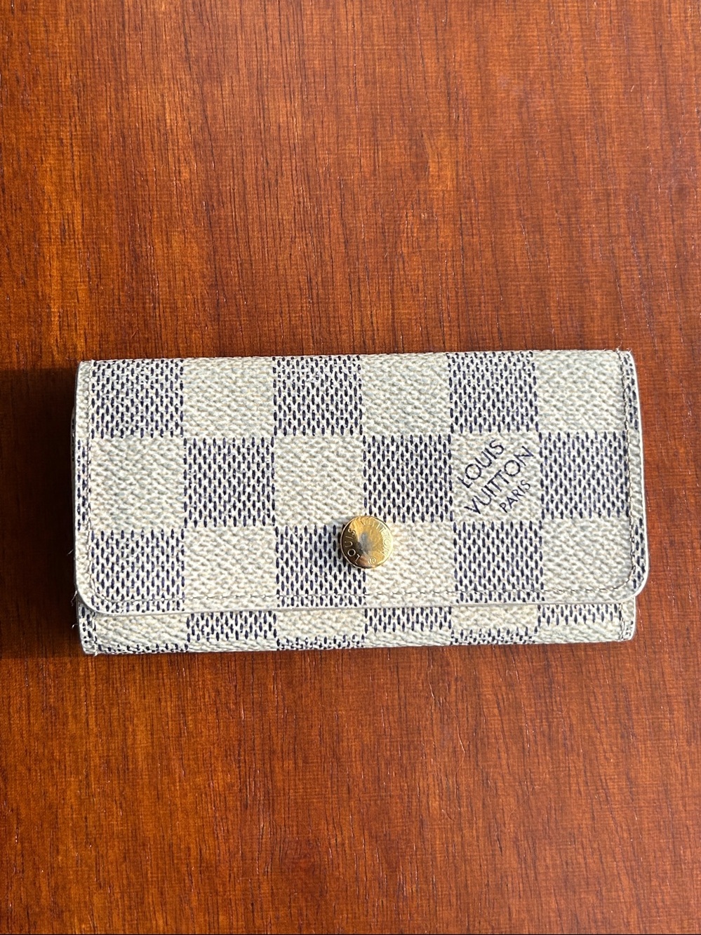 Louis Vuitton Damier Azur key holder
